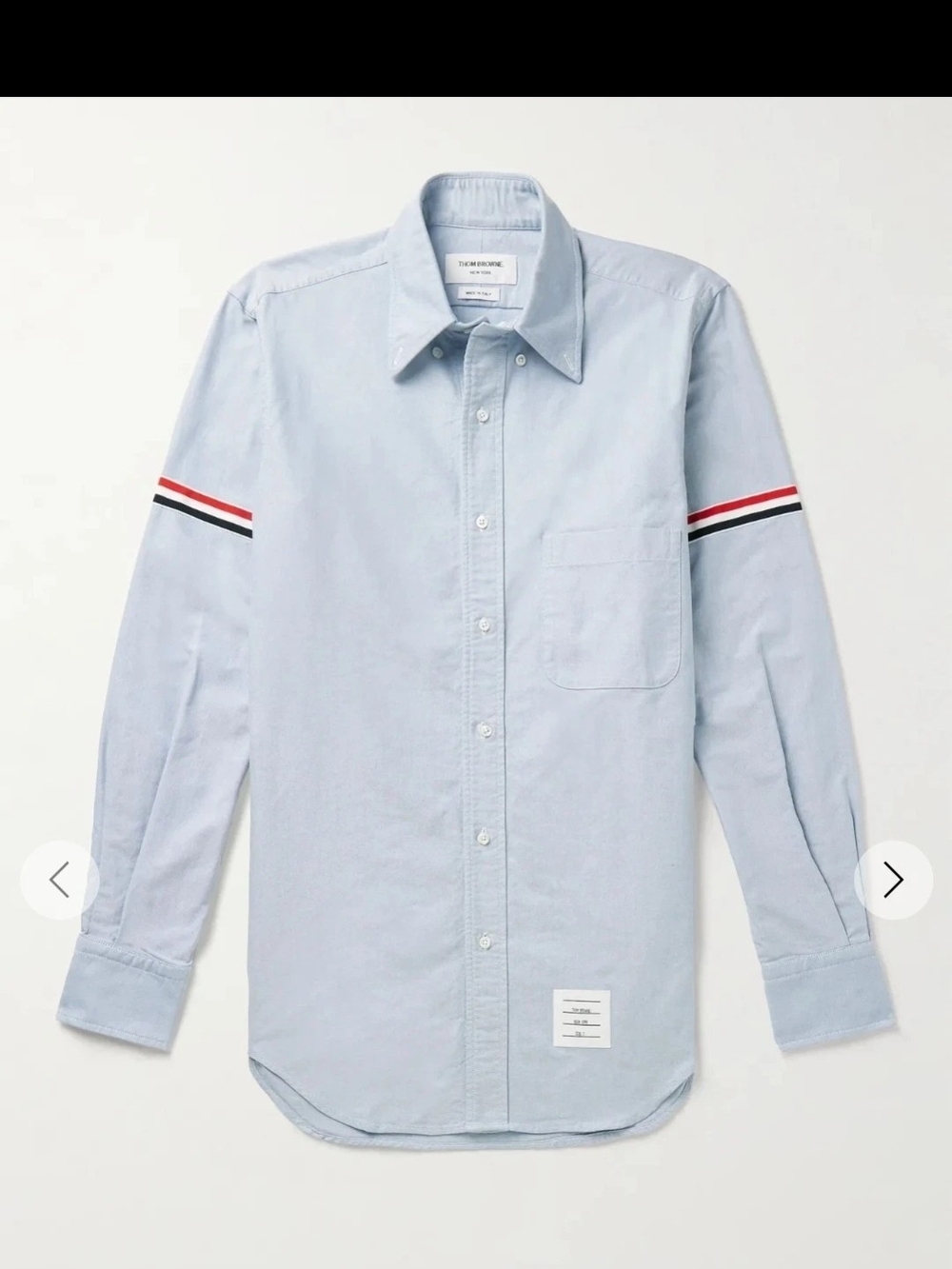 Thom Browne Oxford Shirt With Armbands Men's Blue Cotton $620, Sz 2 Or M, NWT